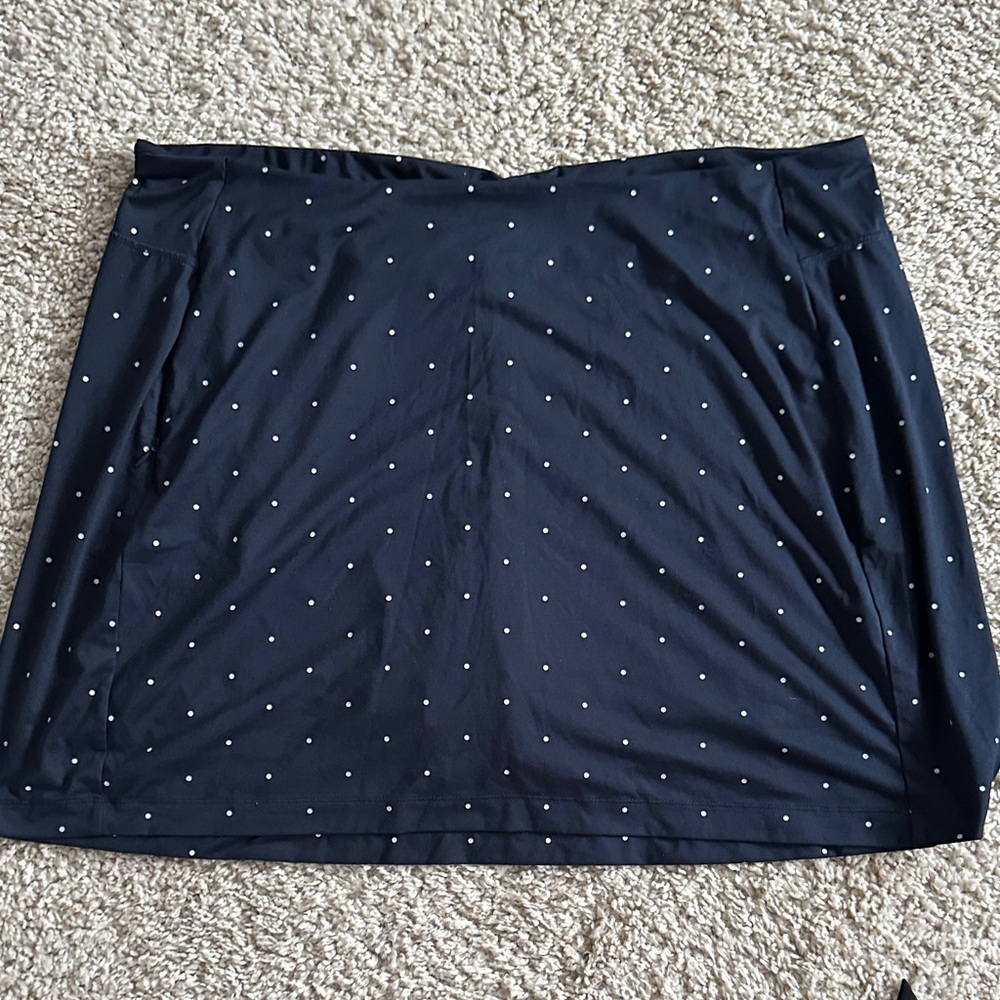 J. Jill Navy Mini Skirt with White Polka Dots